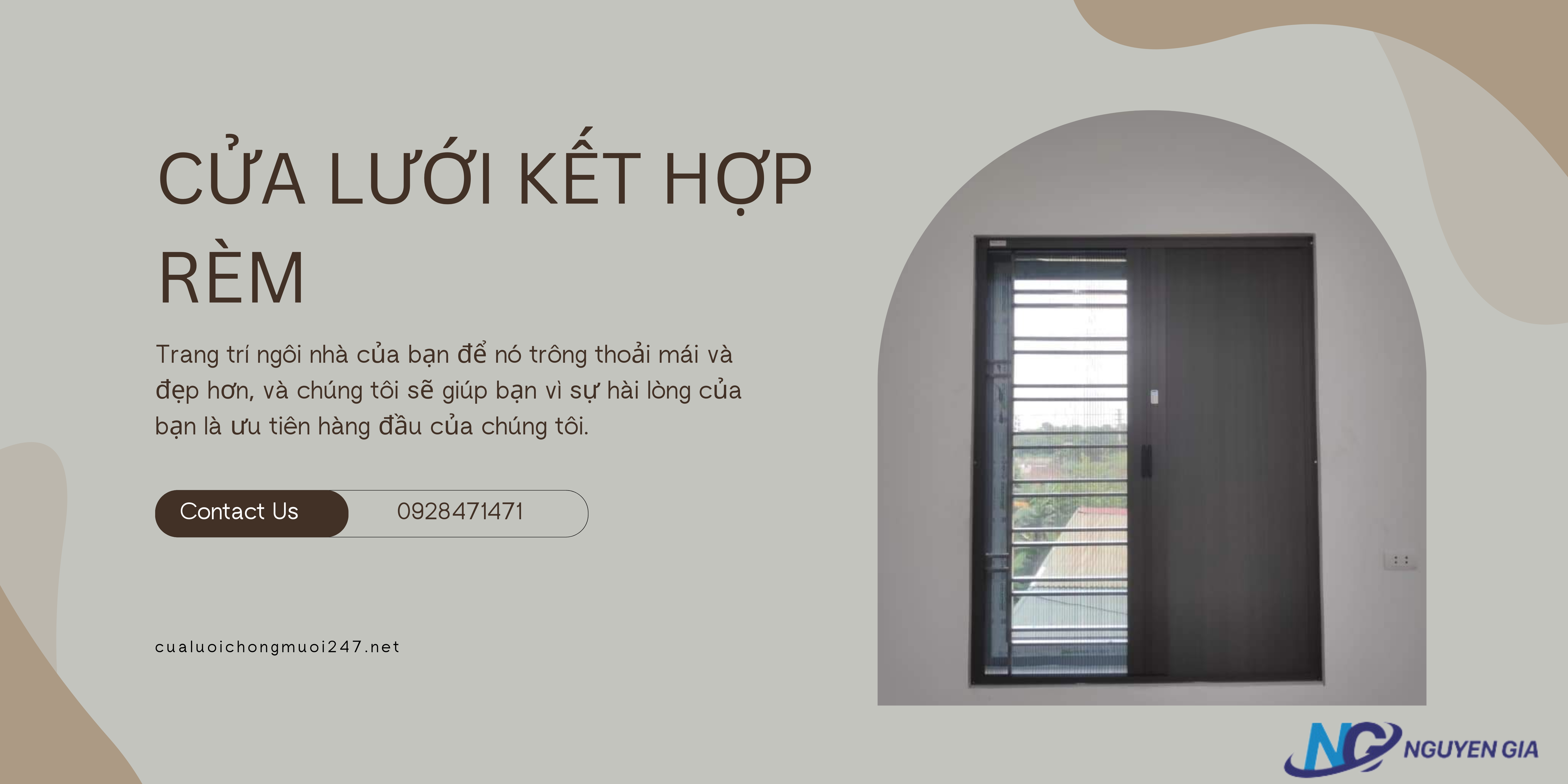 cửa lưới kết hợp rèm